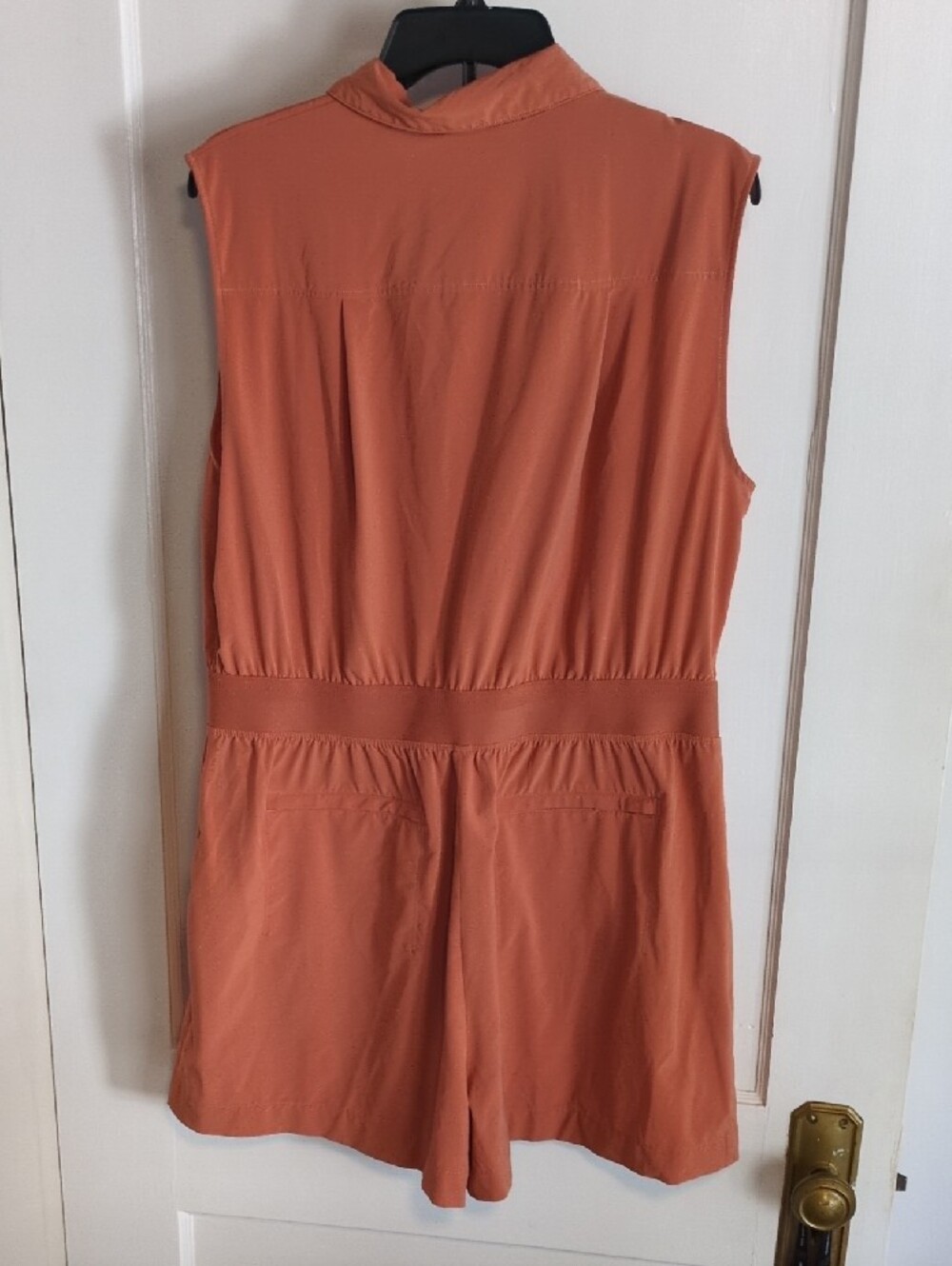 Athleta Rust-Orange Sleeveless Zip Romper - Picture 3 of 4